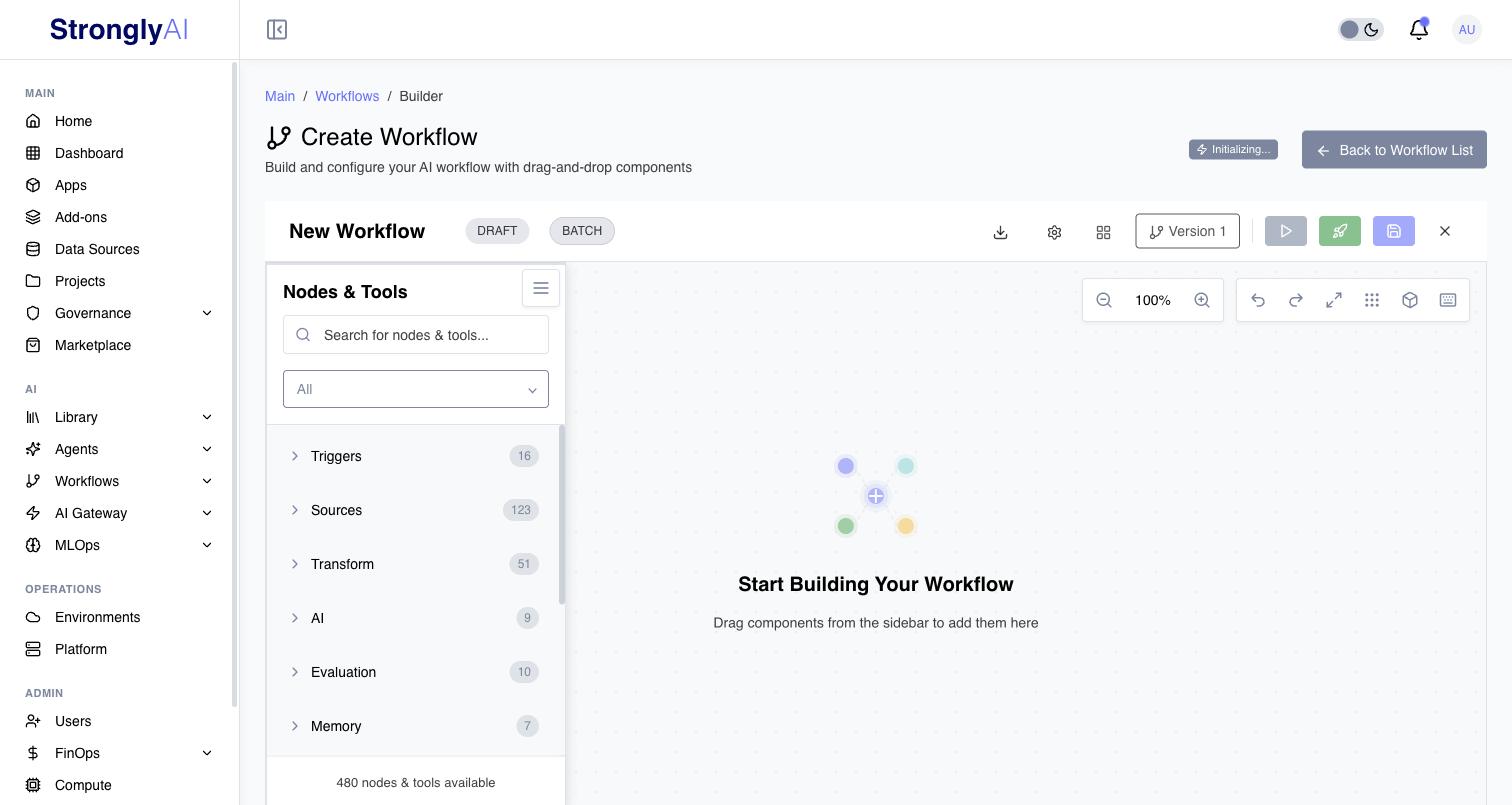 Workflow Builder canvas