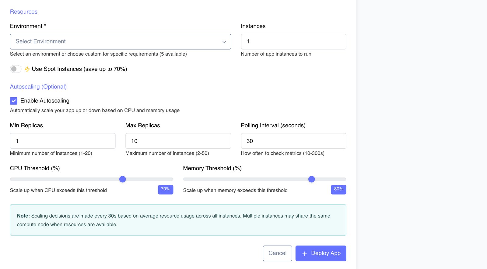 Resources and autoscaling