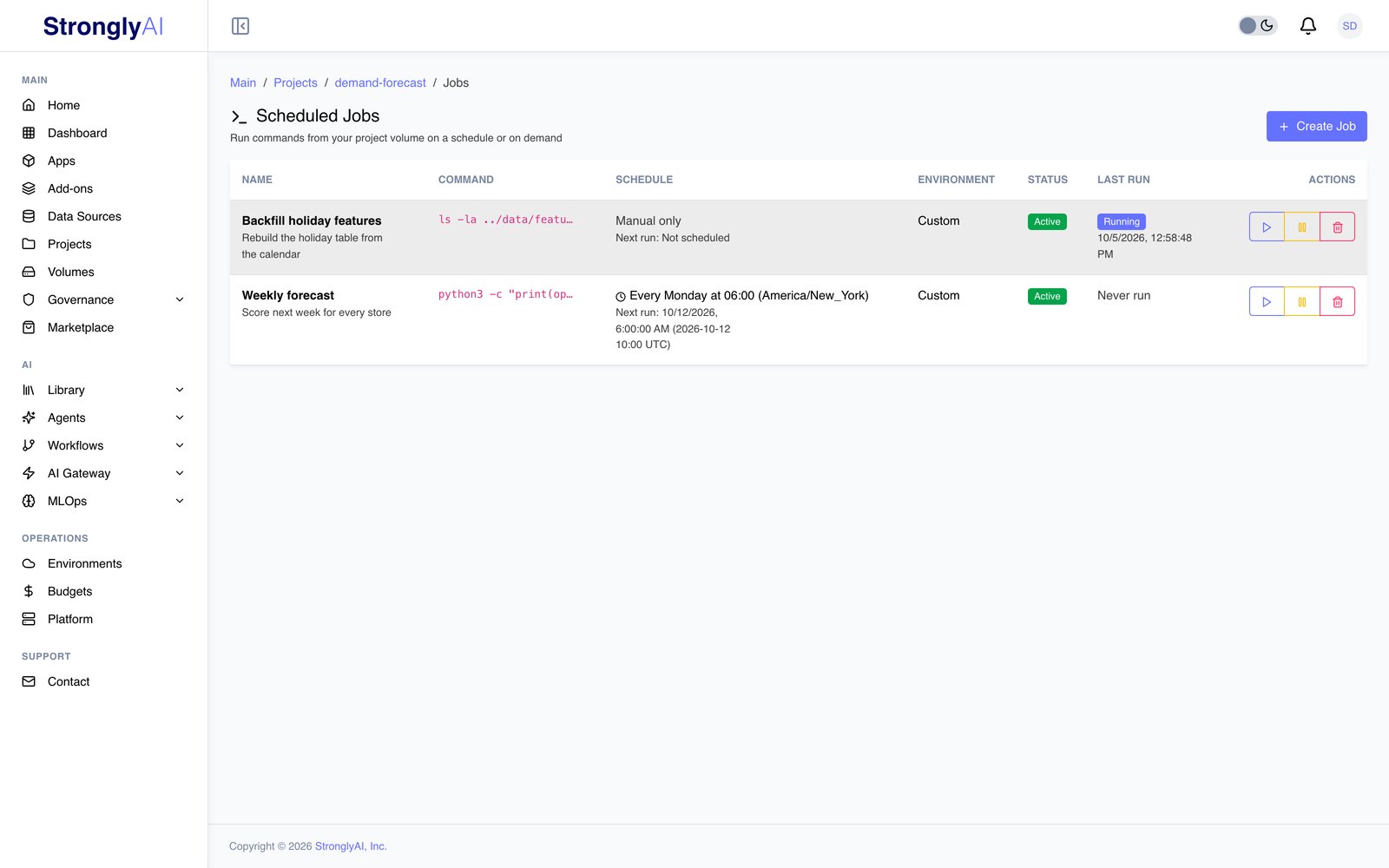 The jobs page